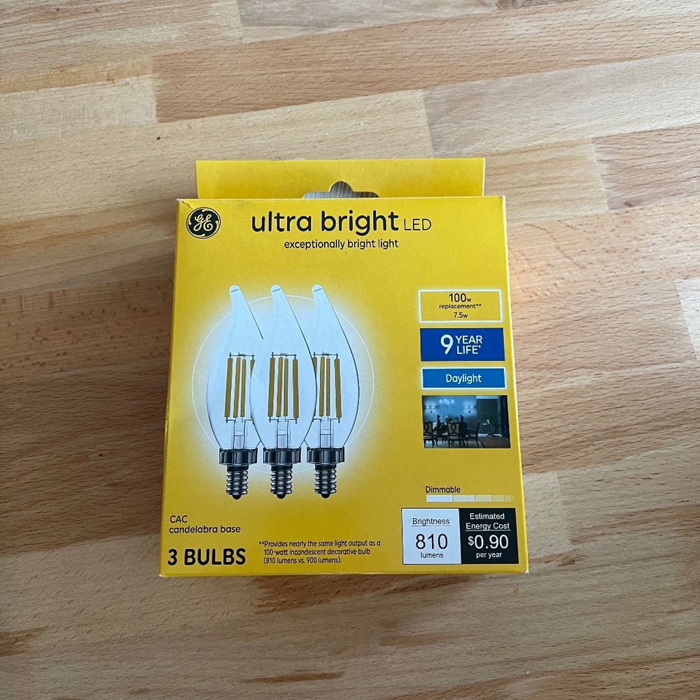 NIB GE ultra bright 810 lumens 3 bulb